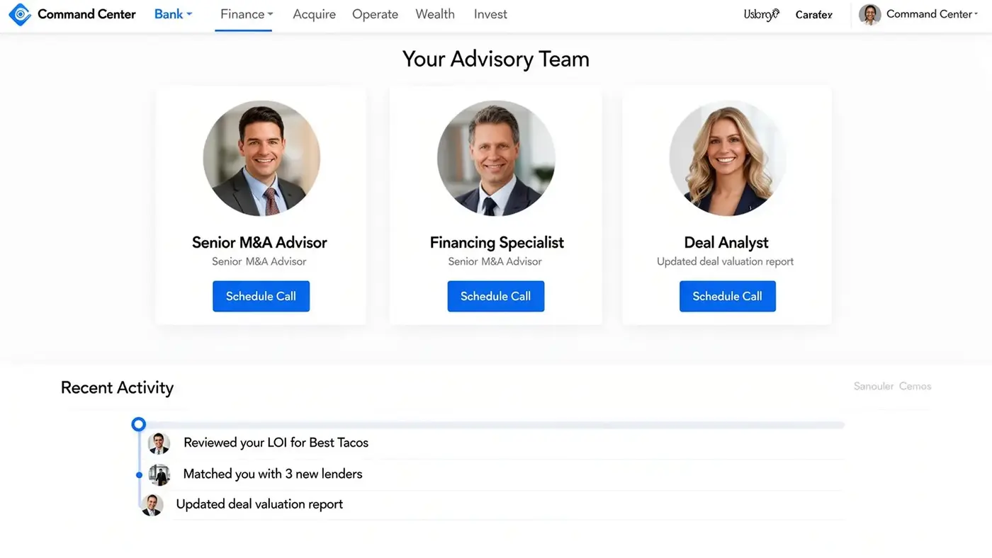 Clearly Acquired Work with Dedicated Advisors